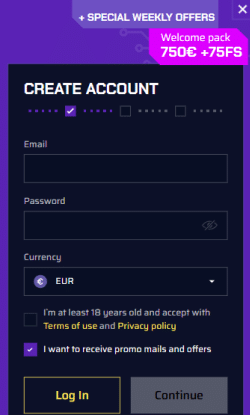 Account aan maken bij Justbit.io